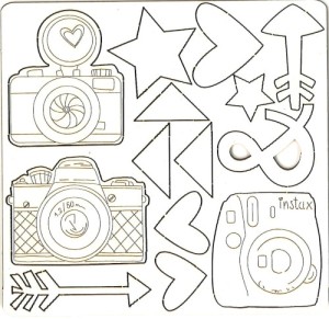 diseños adhesivos para poner en fotos instantáneas